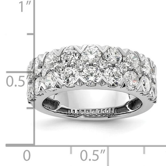 14K White Gold 3 Carat Lab Grown Diamond Double Row Band (VS/SI+, G+) - Picture 8 of 8